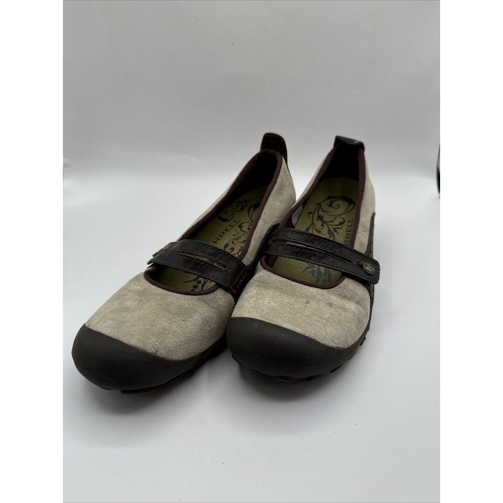MERRELL Mary Jane Shoes Womens 7.5 Wedge Slip On Tan Brown Comfort  Flats Straps